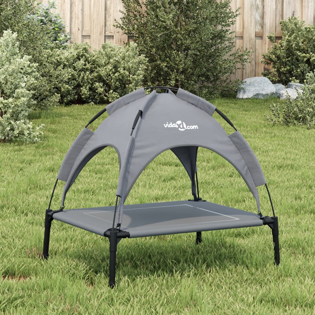 Dog Bed With Canopy Anthracite Oxford Fabric And Steel
