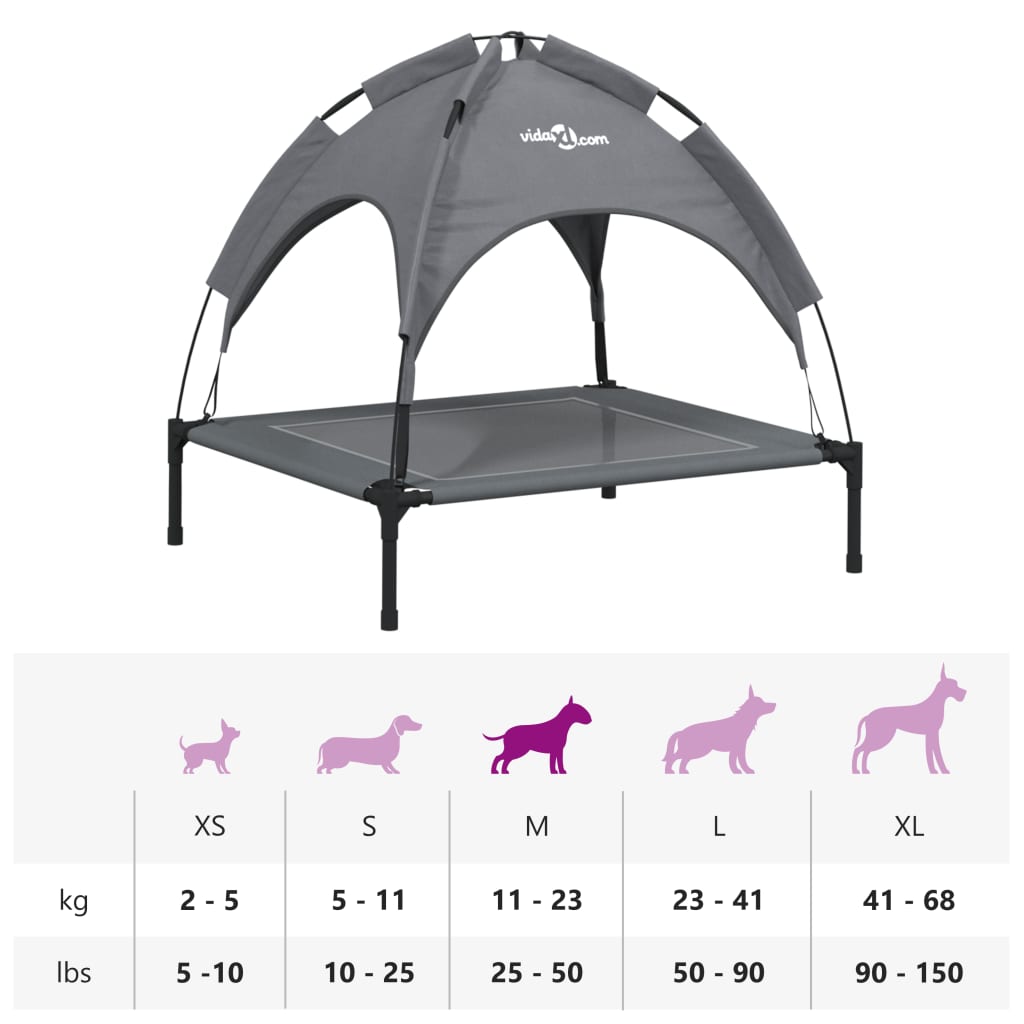 Dog Bed With Canopy Anthracite Oxford Fabric And Steel