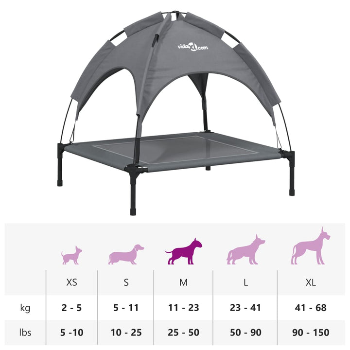 Dog Bed With Canopy Anthracite Oxford Fabric And Steel