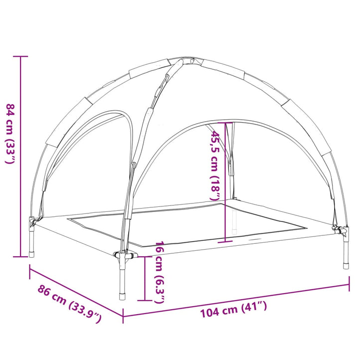 Dog Bed With Canopy Anthracite Oxford Fabric And Steel