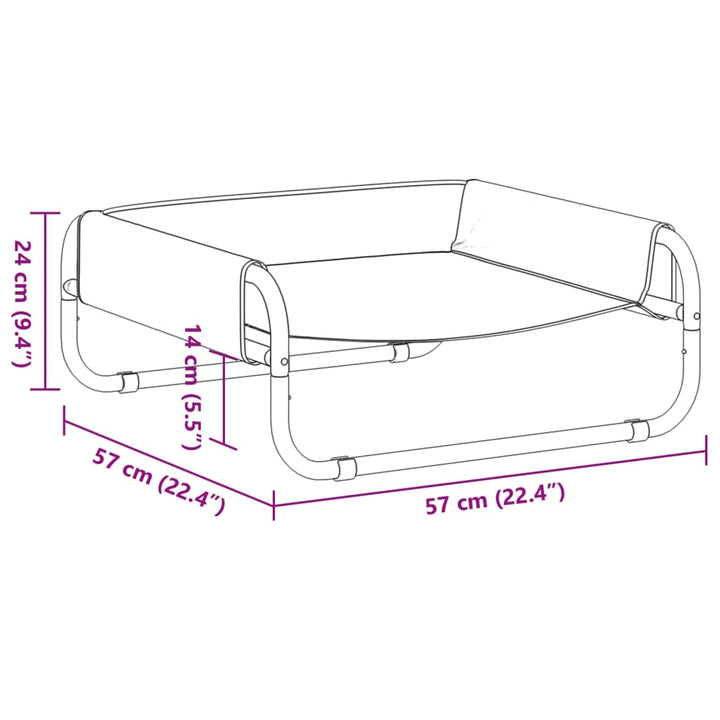 Elevated Dog Bed Anthracite Oxford Fabric And Steel