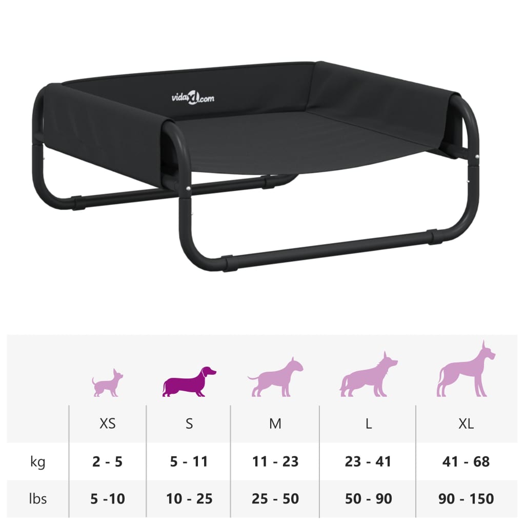 Elevated Dog Bed Anthracite Oxford Fabric And Steel