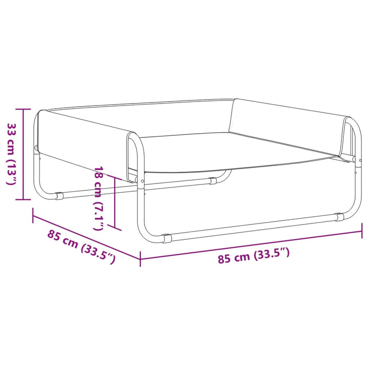 Elevated Dog Bed Anthracite Oxford Fabric And Steel