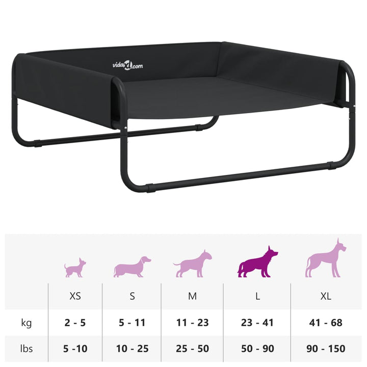 Elevated Dog Bed Anthracite Oxford Fabric And Steel