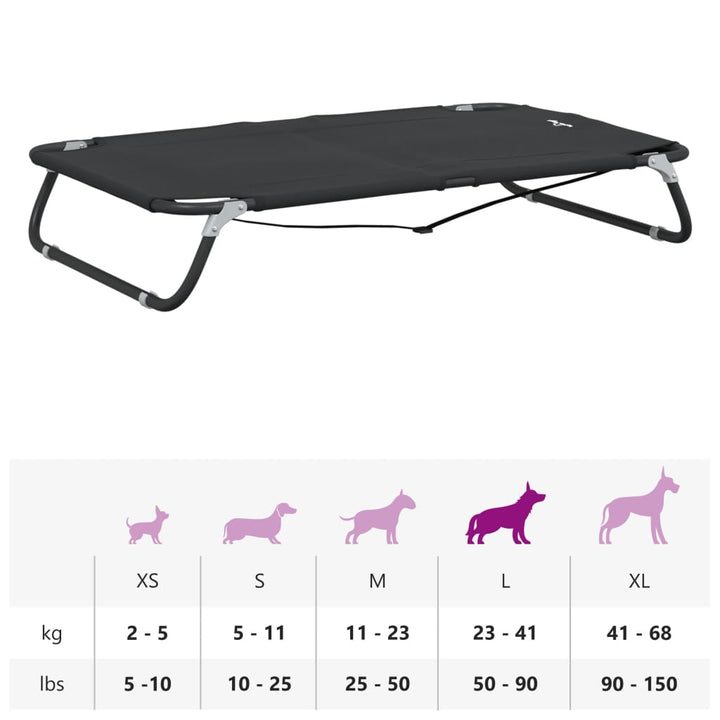 Dog Bed Foldable Anthracite Oxford Fabric And Steel