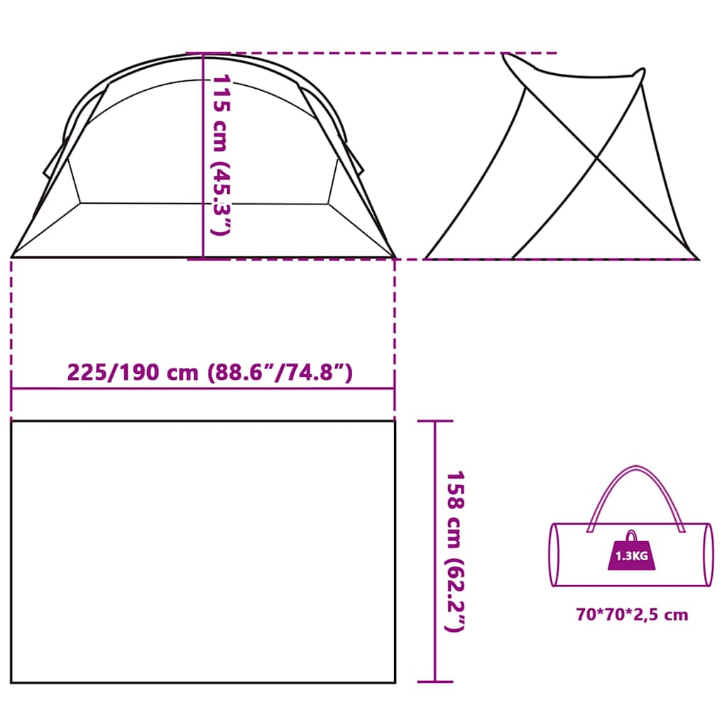 Beach Tent 2-Person Pop-Up Waterproof