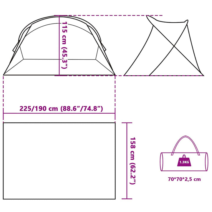 Beach Tent 2-Person Pop-Up Waterproof