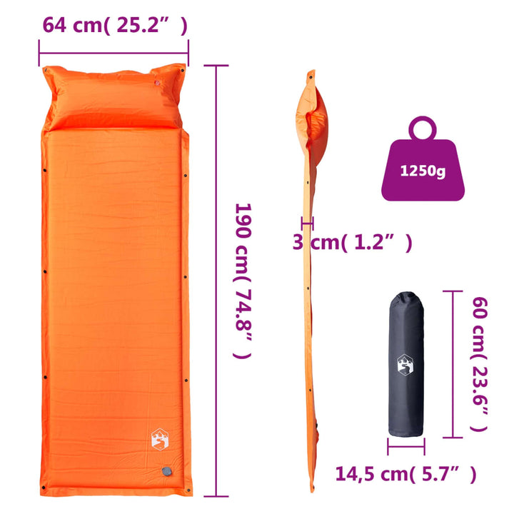 Self Inflating Camping Mattress With Pillow 1-Person