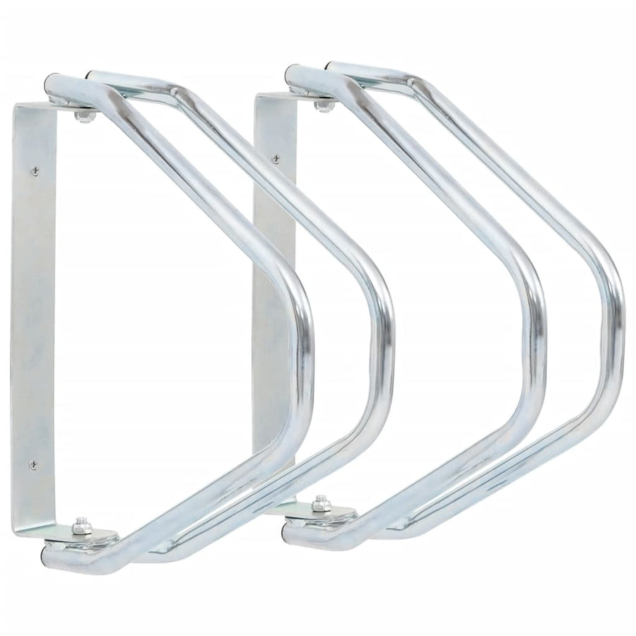 Bicycle Stand Wall Mounted 2 Pcs Galvanised Steel