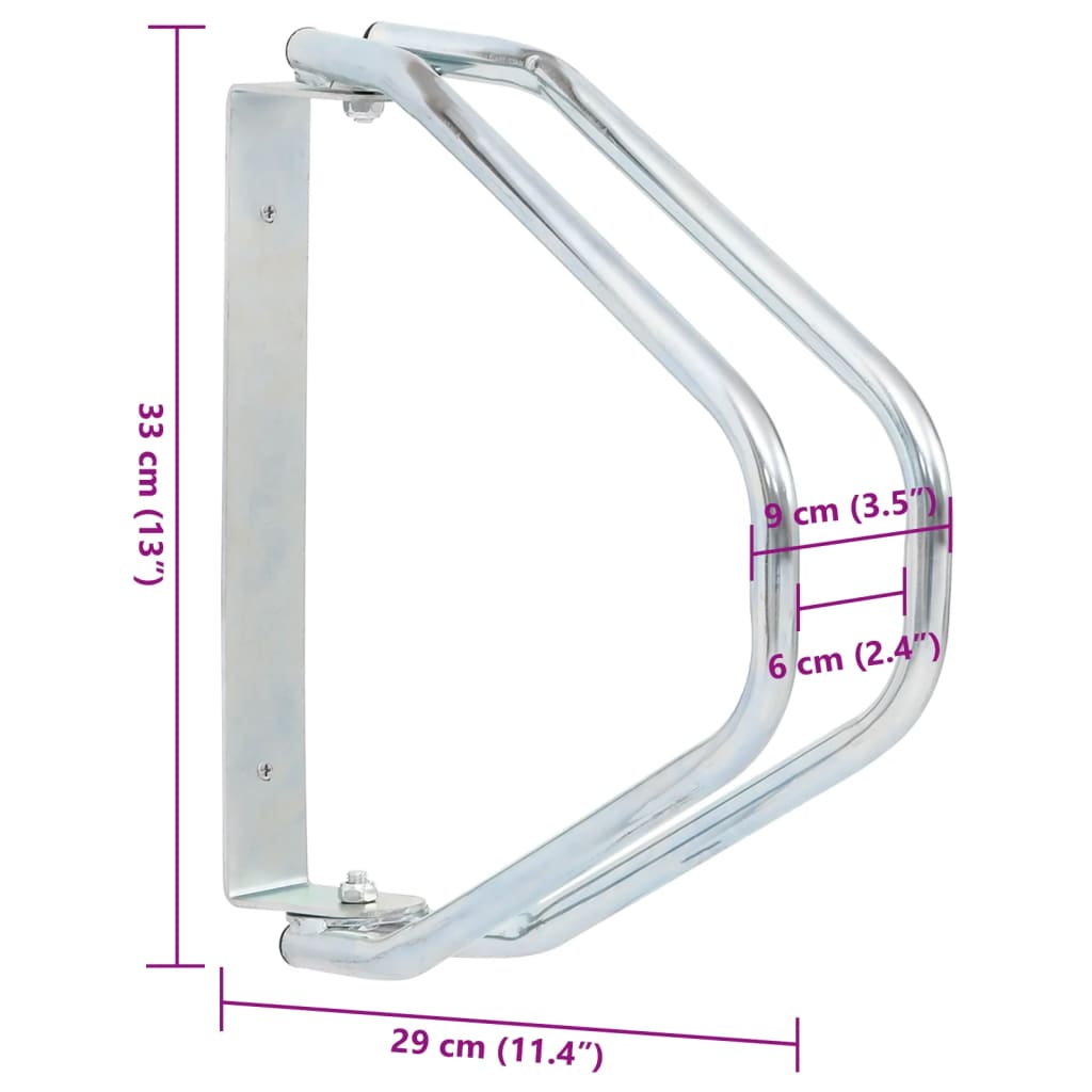 Bicycle Stand Wall Mounted 2 Pcs Galvanised Steel