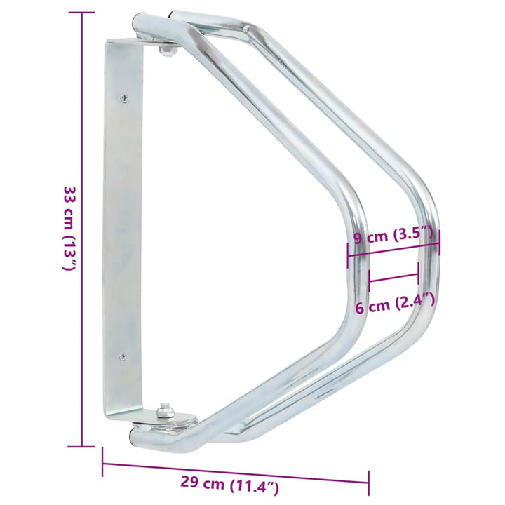 Bicycle Stand Wall Mounted 2 Pcs Galvanised Steel