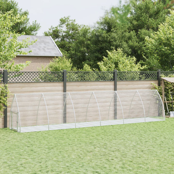 Rabbit Hutch Silver 100X105X120 Cm Galvanised Steel