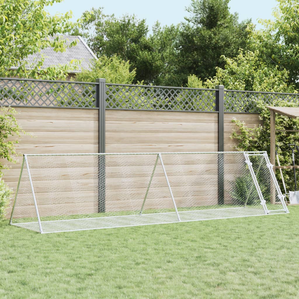 Rabbit Hutch Silver Galvanised Steel
