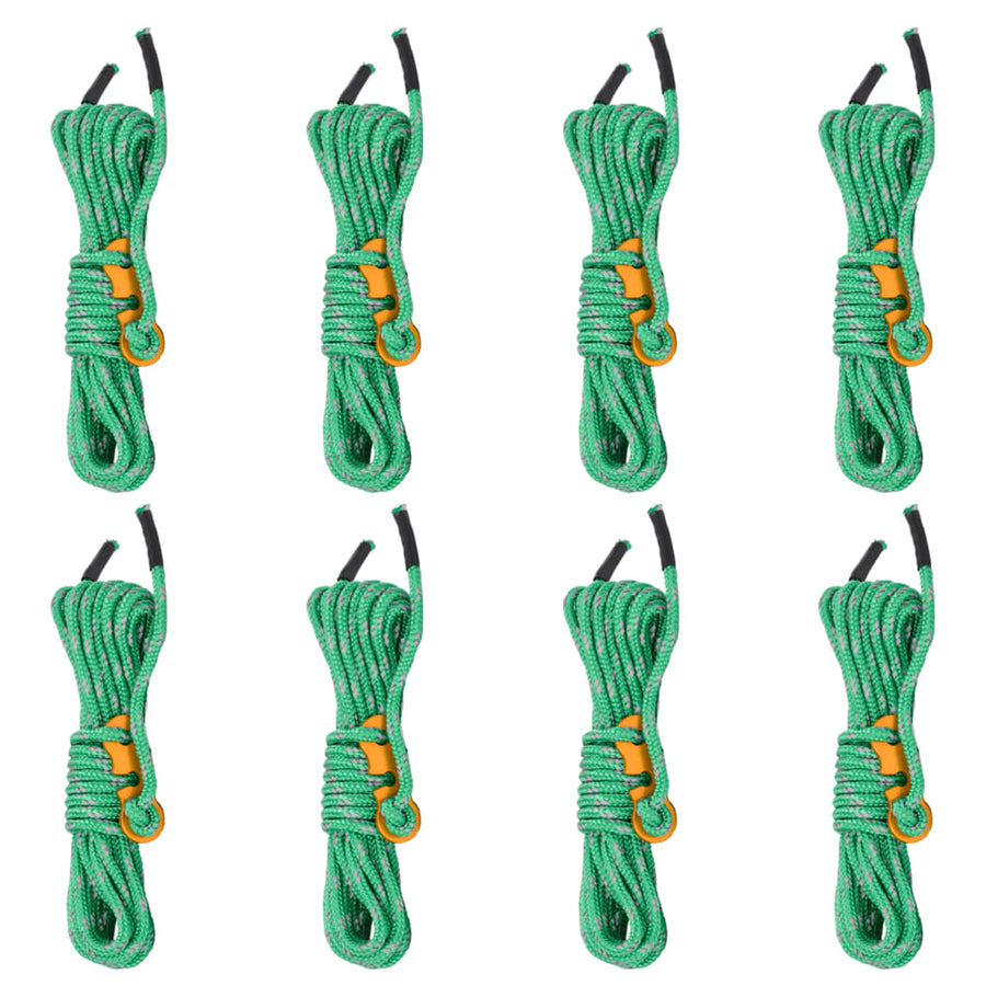 Tent Guy Ropes With Spanners Reflective 8 Pcs 4 M 4 Mm