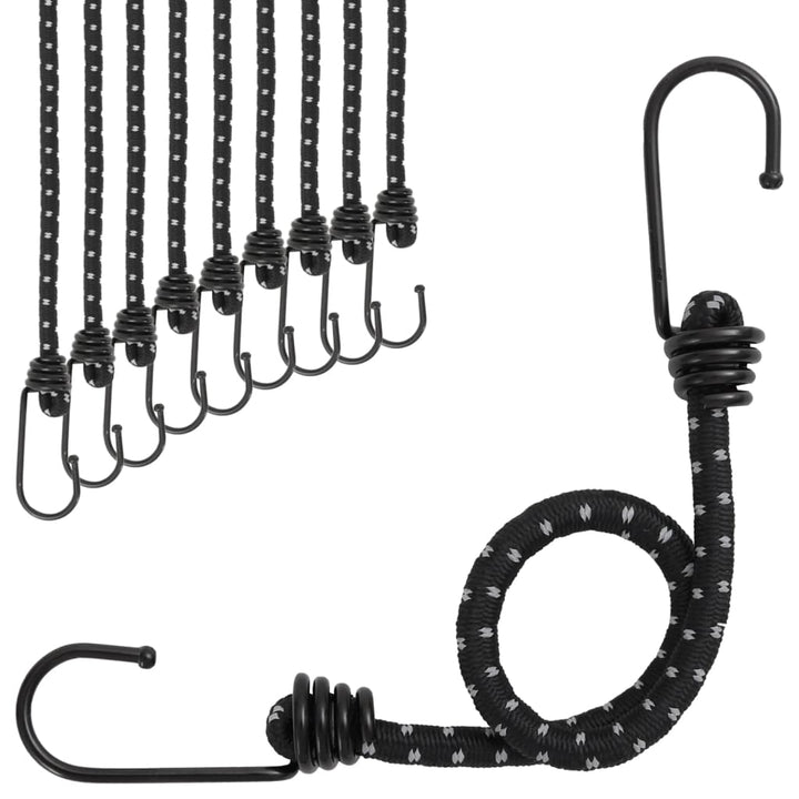 Bungee Cords With Reflective Strips And Hooks 10 Pcs
