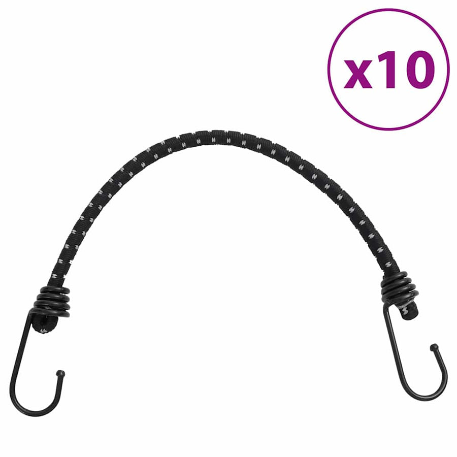 Bungee Cords With Reflective Strips And Hooks 10 Pcs