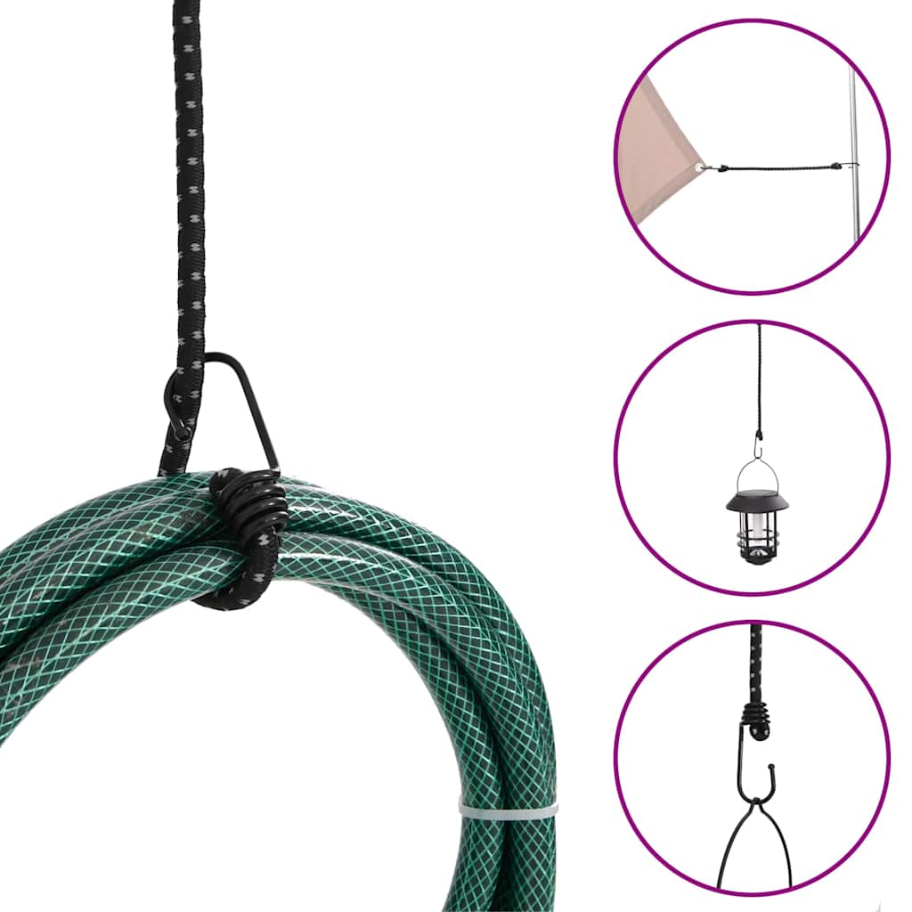 Bungee Cords With Reflective Strips And Hooks 10 Pcs