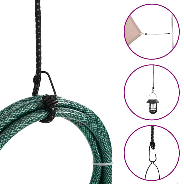 Bungee Cords With Reflective Strips And Hooks 10 Pcs