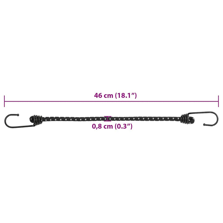 Bungee Cords With Reflective Strips And Hooks 10 Pcs