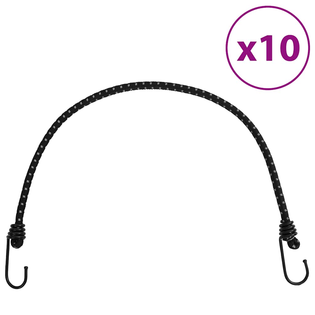 Bungee Cords With Reflective Strips And Hooks 10 Pcs