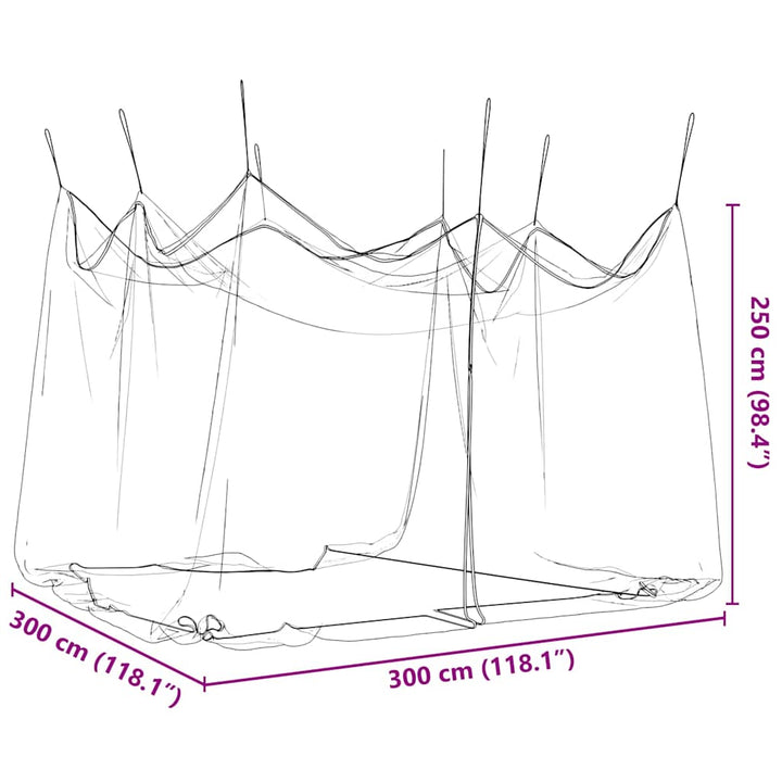 Mosquito Net For Indoor Outdoor 156 Mesh 300X300X250 Cm
