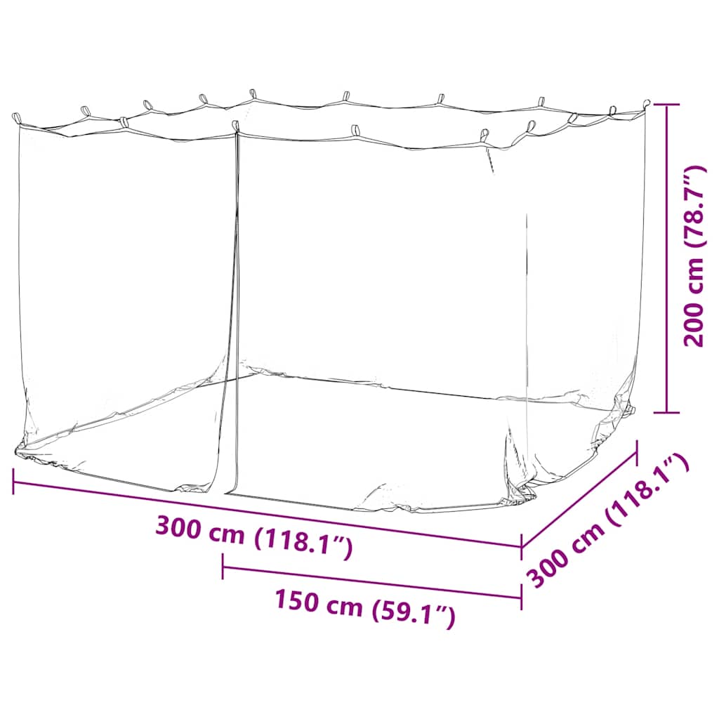 Mosquito Net 156 Mesh 300X300X200 Cm