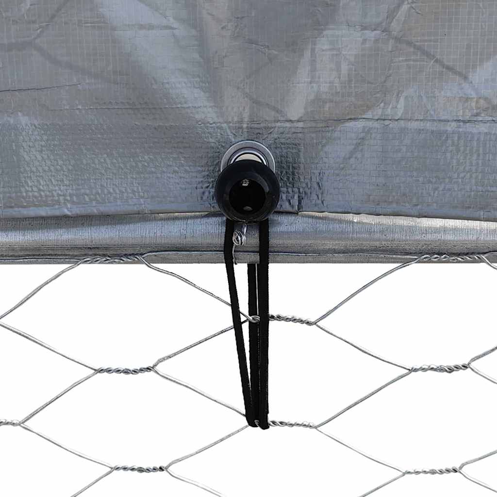 Dog Cage With Roof And Door Silver Galvanised Steel