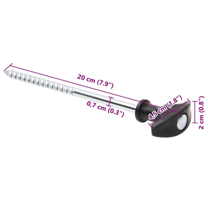 Tent Pegs 24 Pcs Ø7 Mm Galvanised Steel