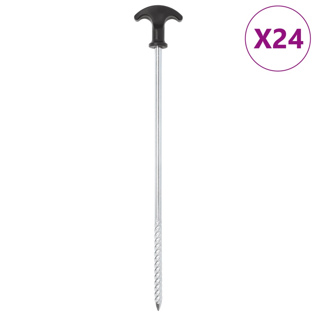 Tent Pegs 24 Pcs Ø7 Mm Galvanised Steel
