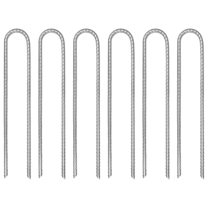 Tent Pegs 6 Pcs U-Shaped Ø10 Mm Galvanised Steel