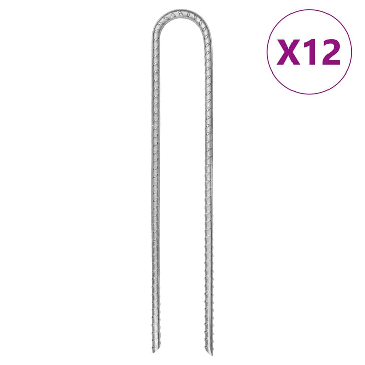Tent Pegs 6 Pcs U-Shaped Ø10 Mm Galvanised Steel