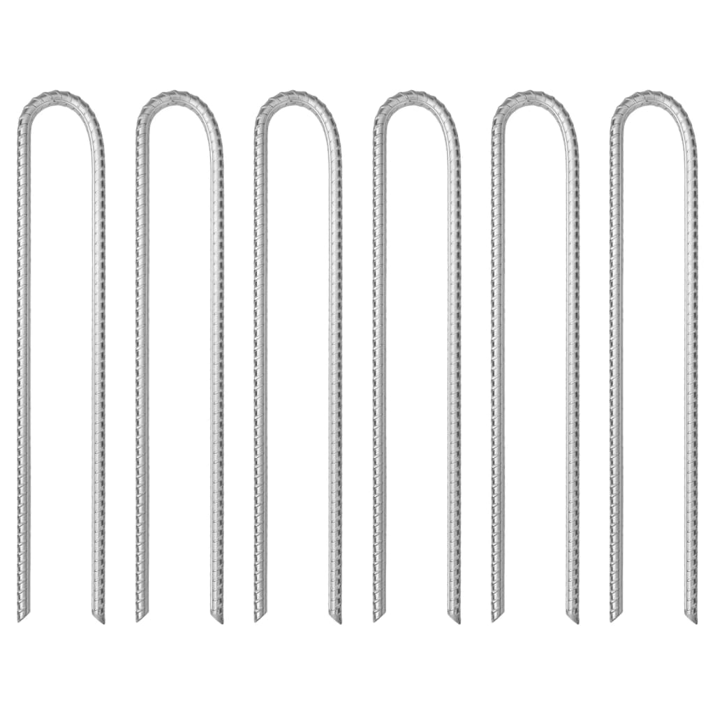 Tent Pegs 6 Pcs U-Shaped Ø10 Mm Galvanised Steel