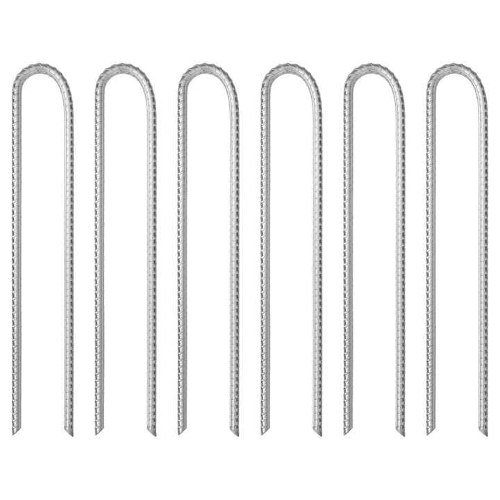 Tent Pegs 6 Pcs U-Shaped Ø10 Mm Galvanised Steel