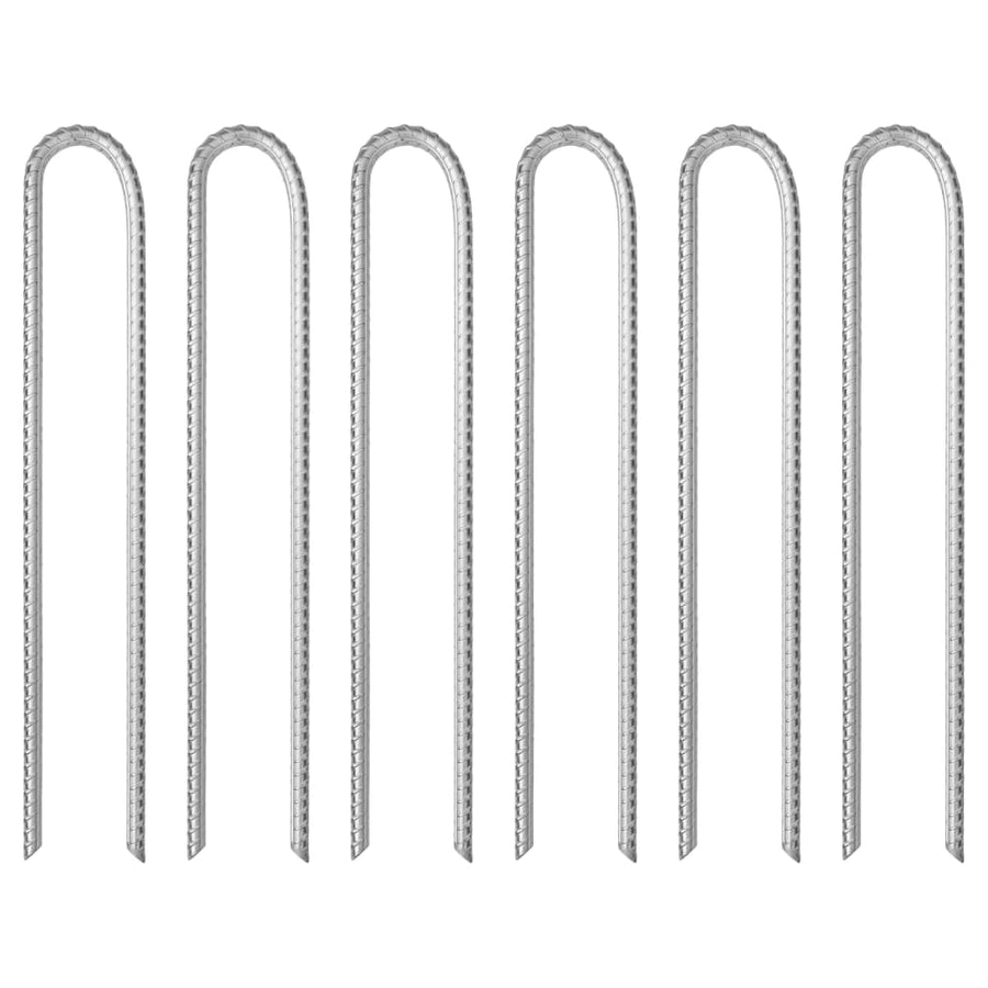 Tent Pegs 6 Pcs U-Shaped Ø10 Mm Galvanised Steel