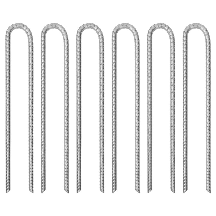 Tent Pegs 6 Pcs U-Shaped Ø10 Mm Galvanised Steel