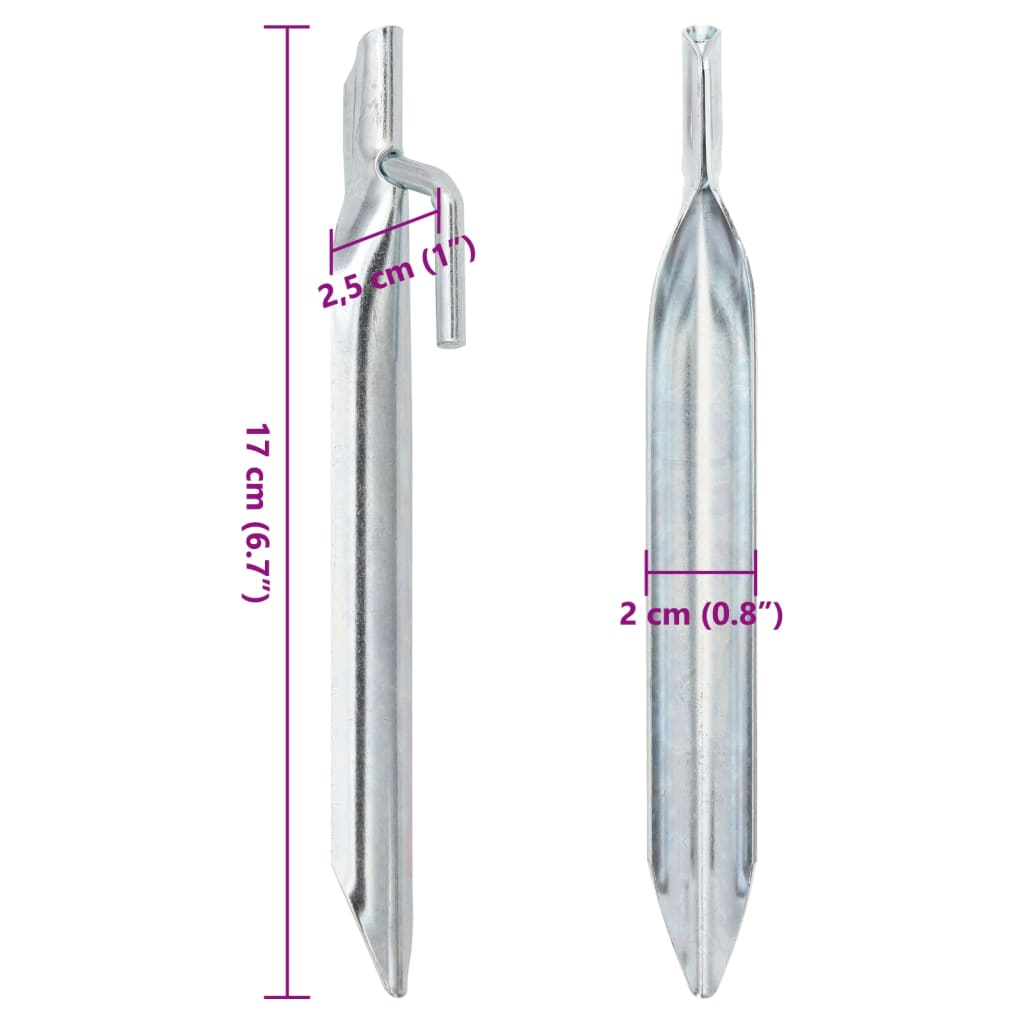 Tent Pegs 24 Pcs V-Shaped Ø20 Mm Galvanised Steel