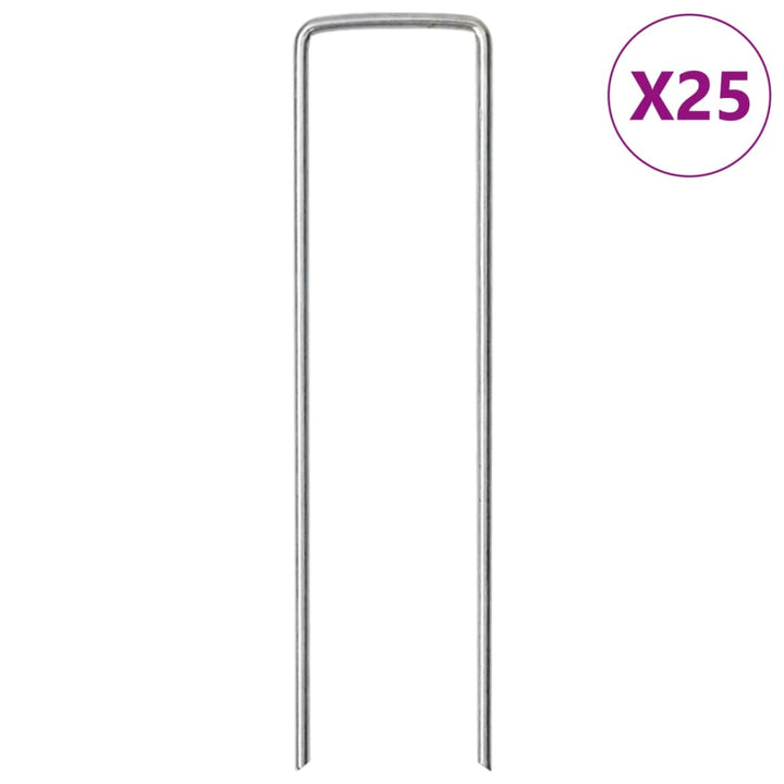 Ground Pegs U Shape 50 Pcs Galvanised Steel