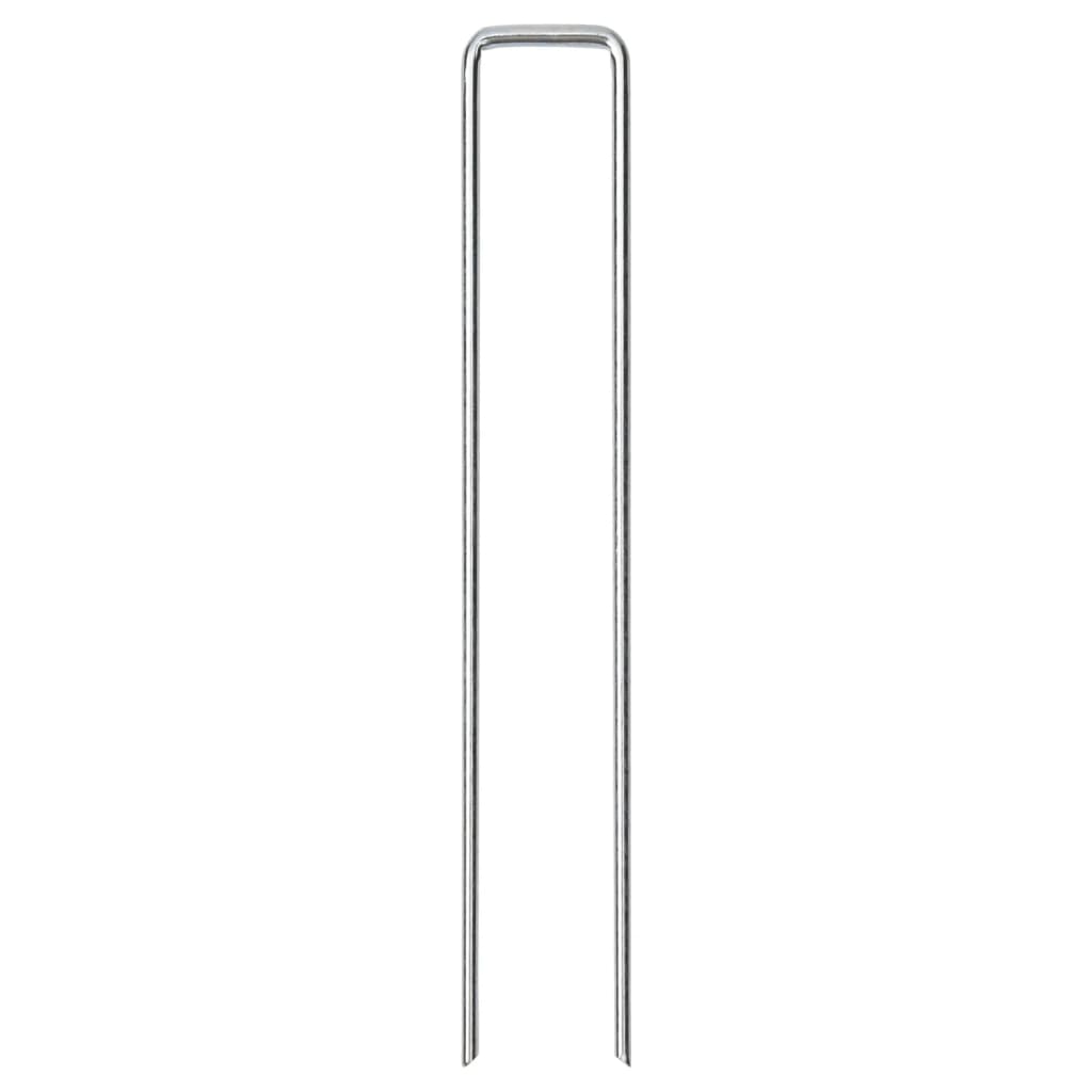 Ground Pegs U Shape 50 Pcs Galvanised Steel