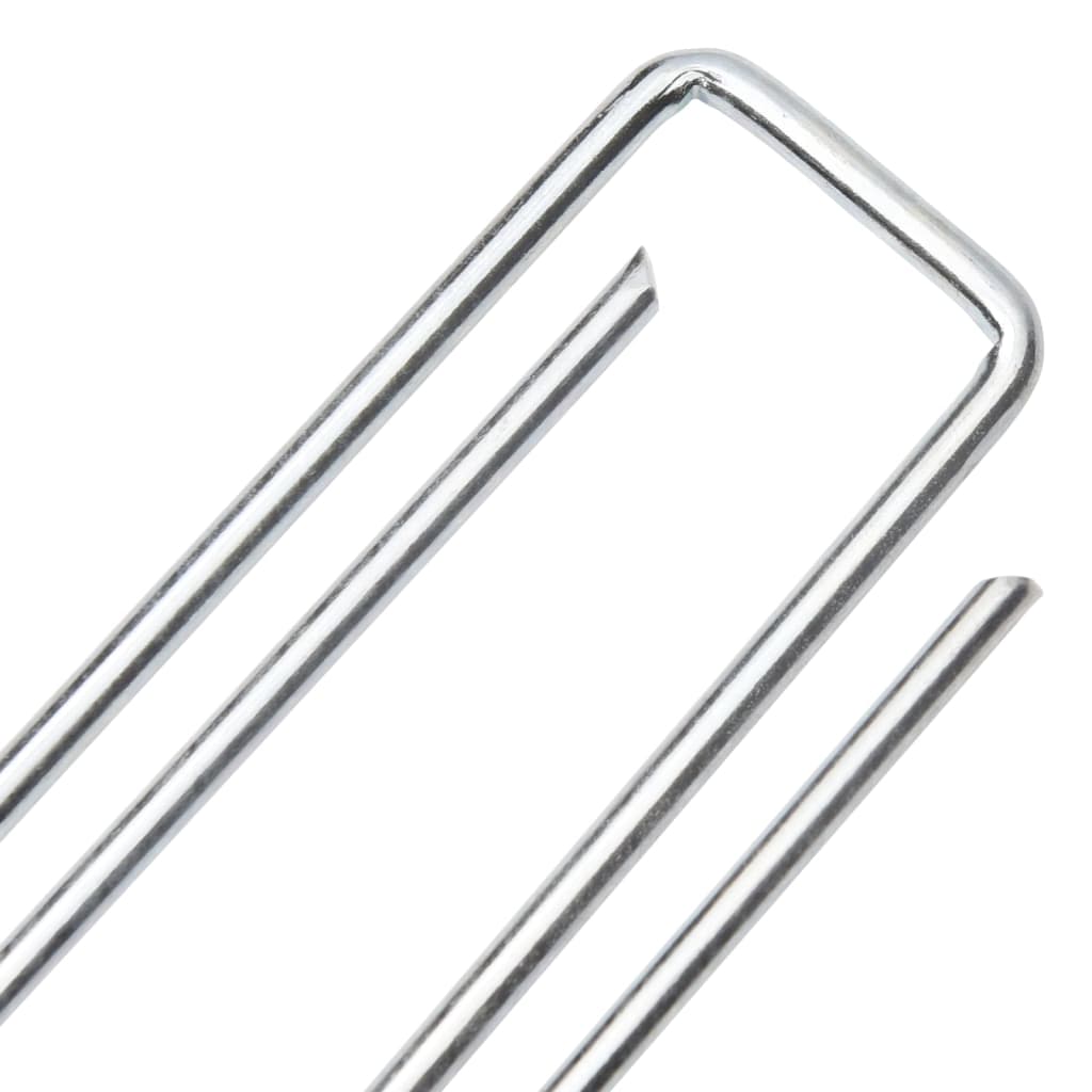 Ground Pegs U Shape 50 Pcs Galvanised Steel
