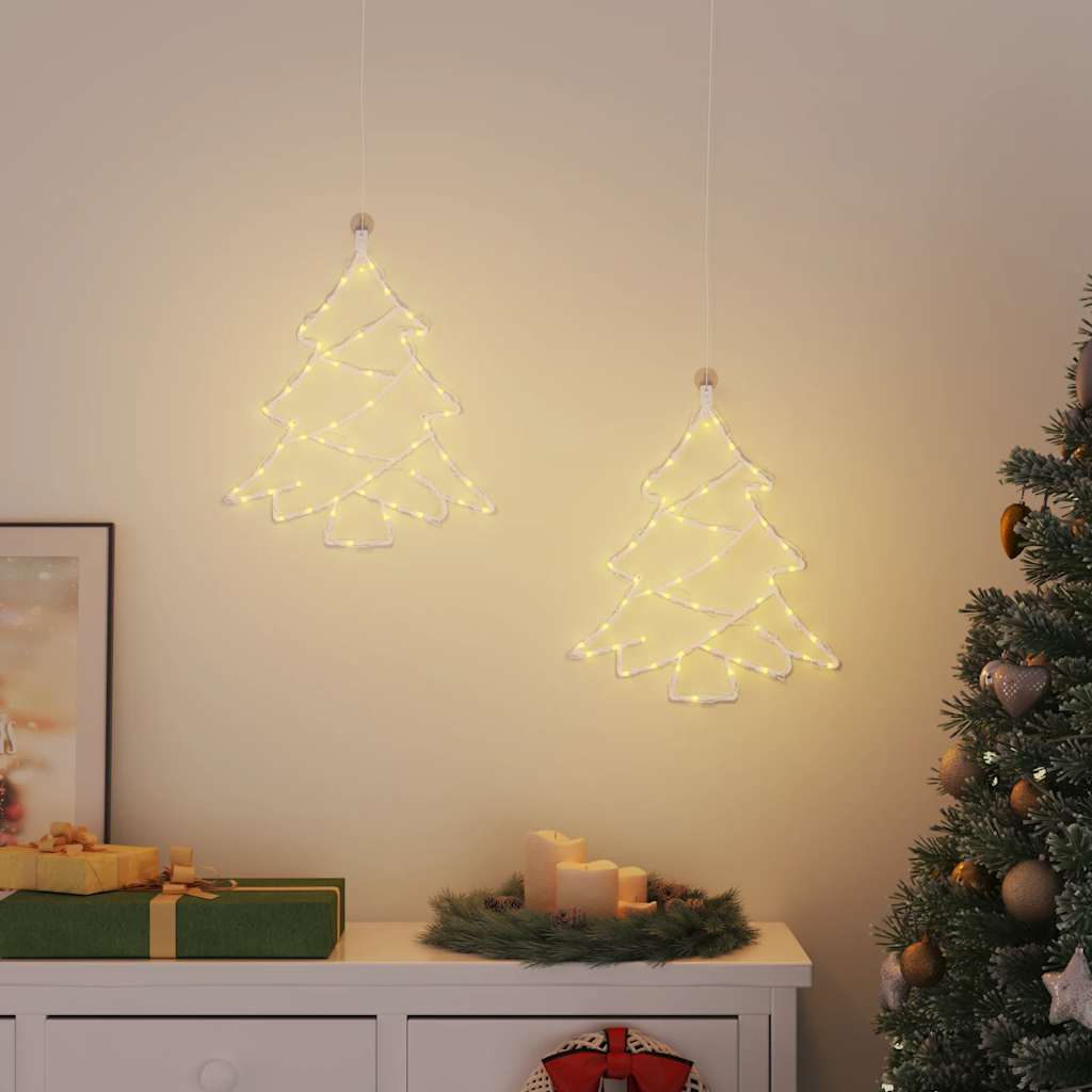 Christmas Lights Christmas Silhouette 2 Pcs 50 Leds Warm White