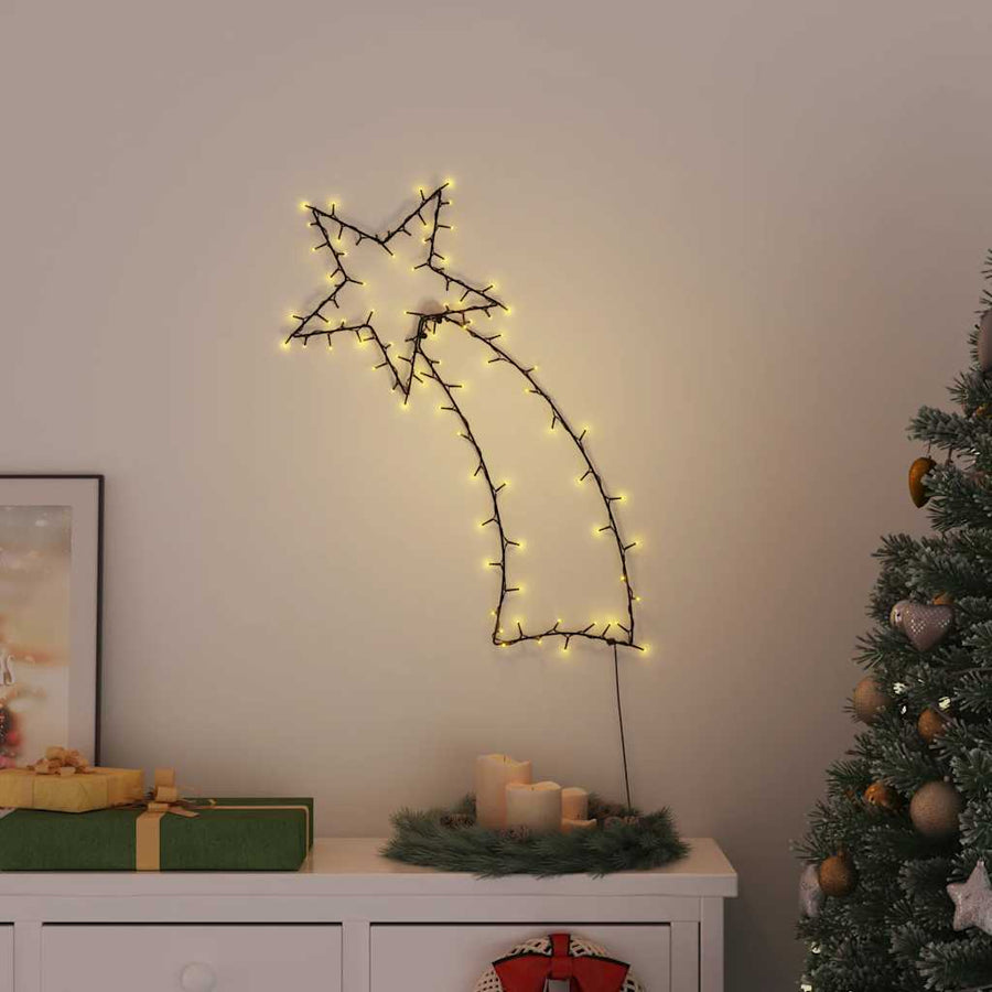 Christmas Lights Shooting Star Silhouette 115 Leds Warm White