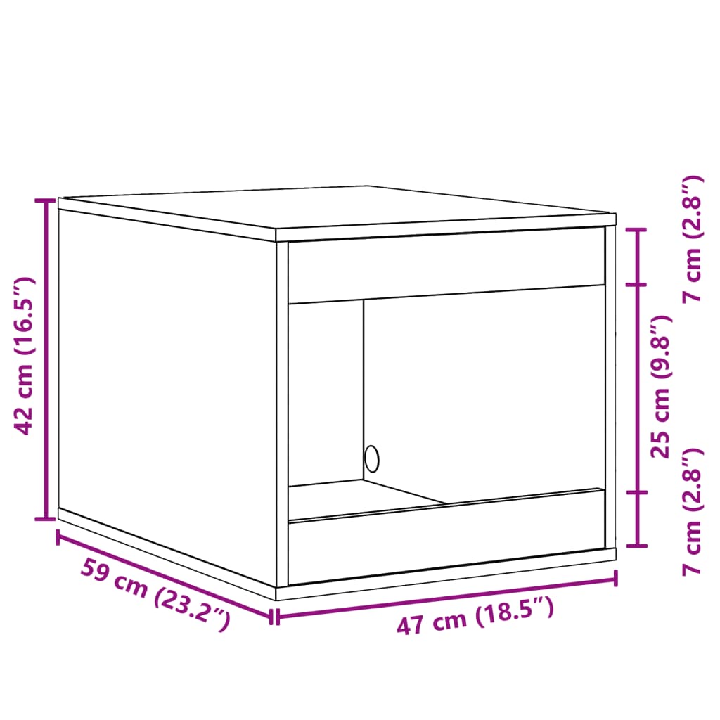 Cat Litter Box Enclosure 47X59X42 Cm Engineered Wood