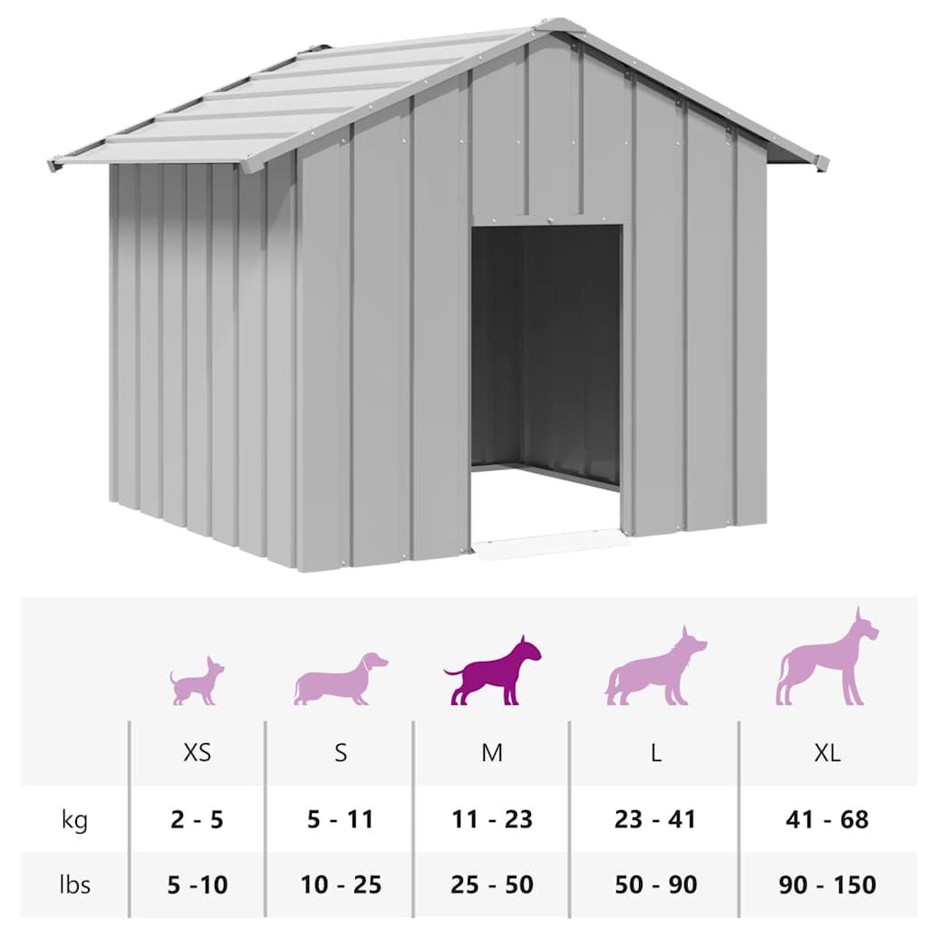 Dog House With Roof Galvanised Steel