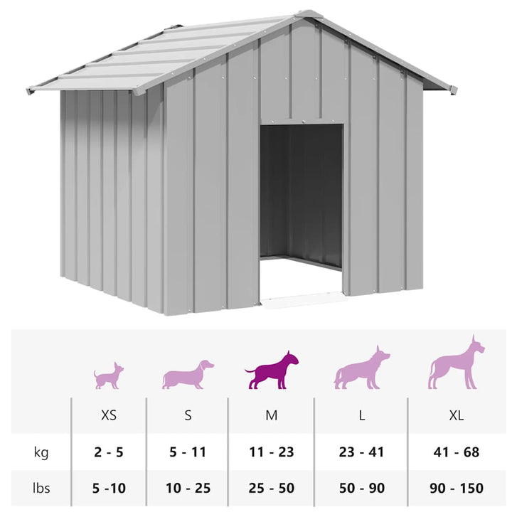 Dog House With Roof Galvanised Steel