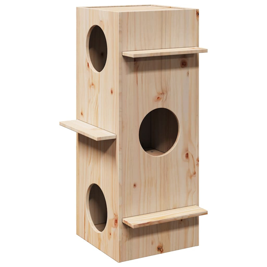 Cat House 43X43X90 Cm Solid Wood Pine