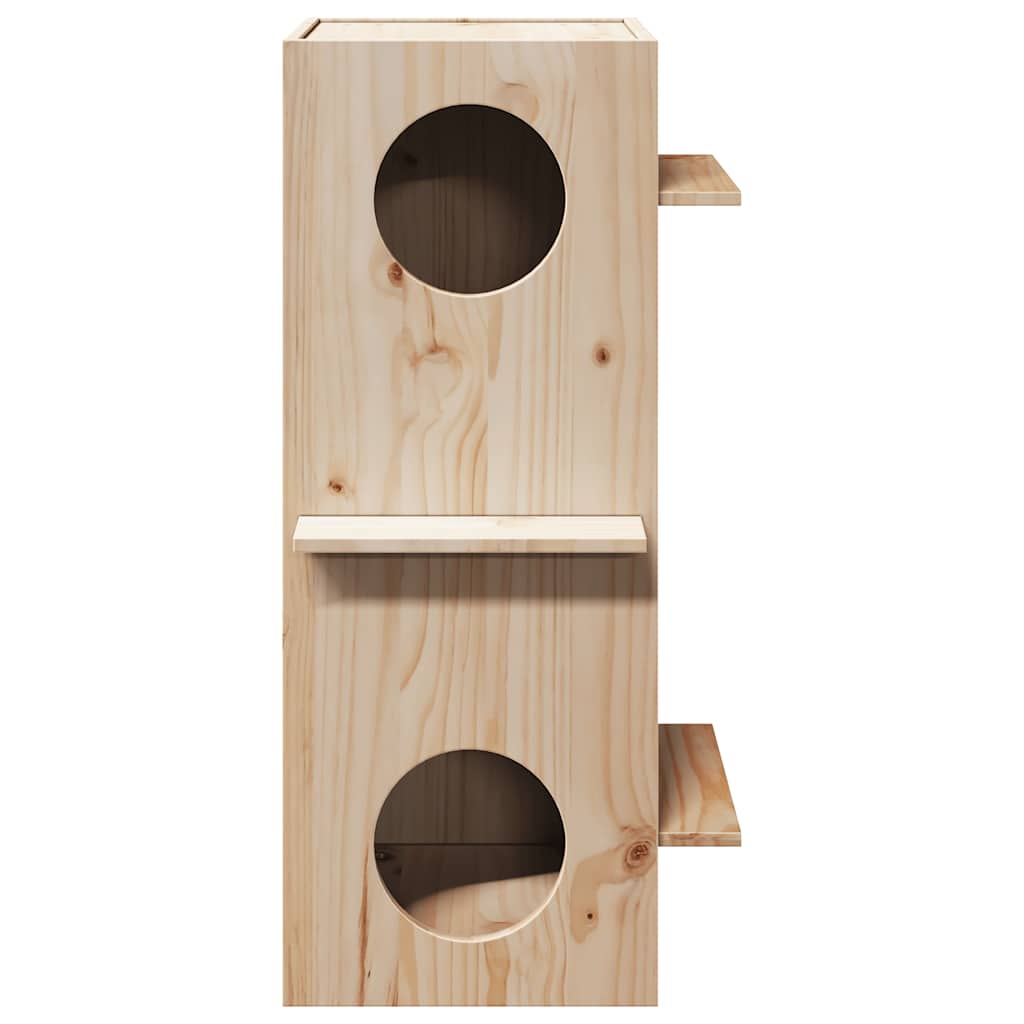 Cat House 43X43X90 Cm Solid Wood Pine