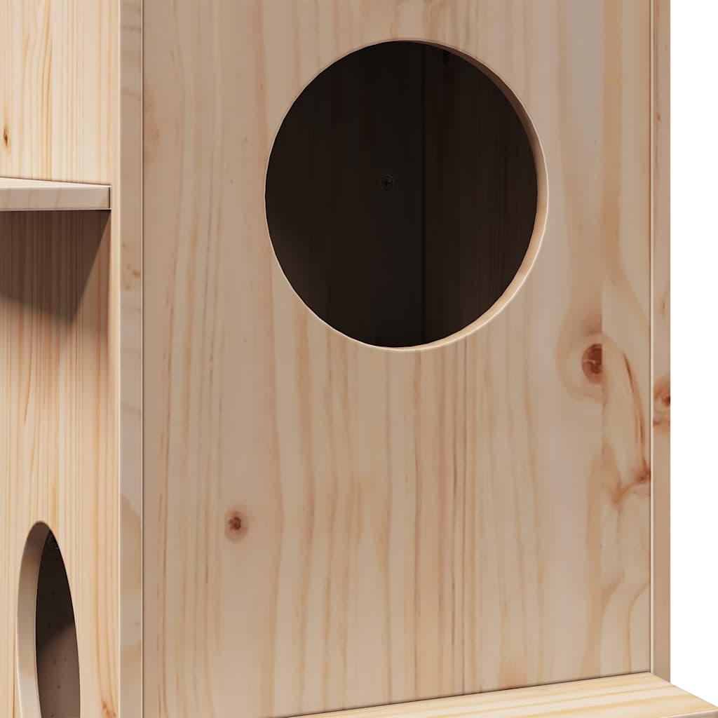 Cat House 43X43X90 Cm Solid Wood Pine