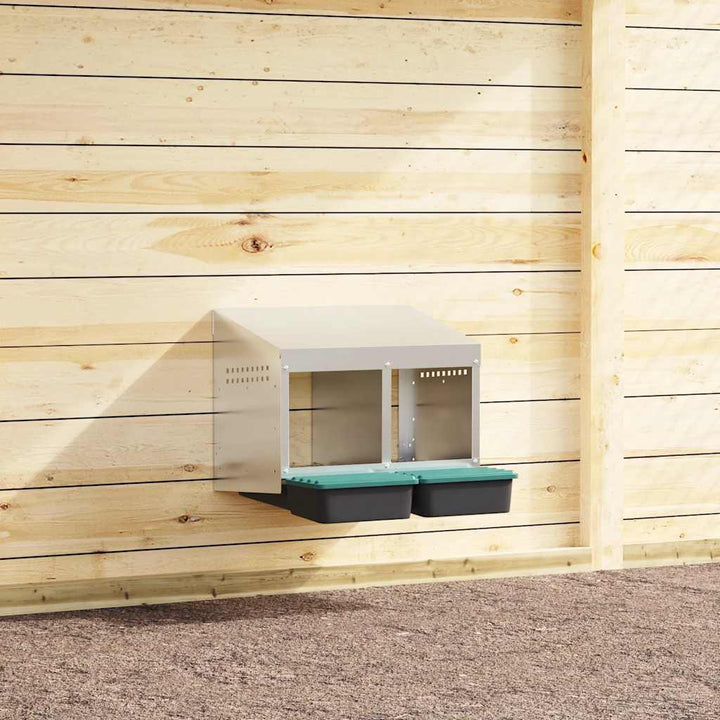 Chicken Nesting Box 1 Compartment Wall-Mounted Galvanised Steel