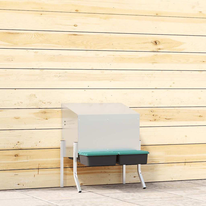 Chicken Nesting Box 3 Compartments With Legs Galvanised Steel
