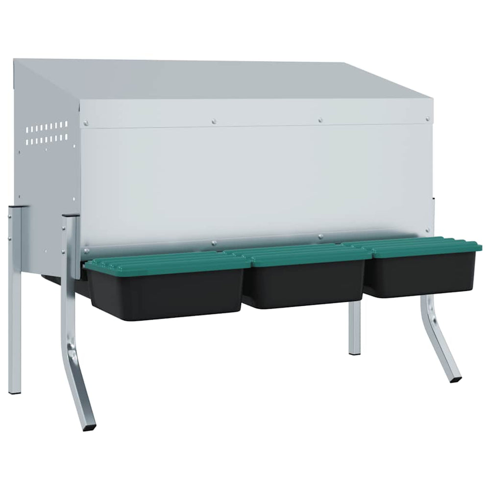 Chicken Nesting Box 3 Compartments With Legs Galvanised Steel